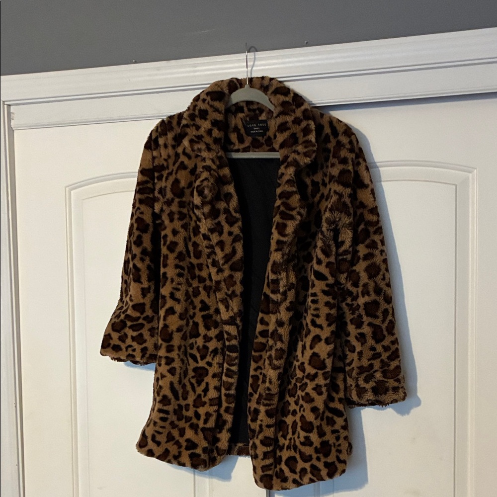 Love Tree Brown Leopard Teddy Jacket